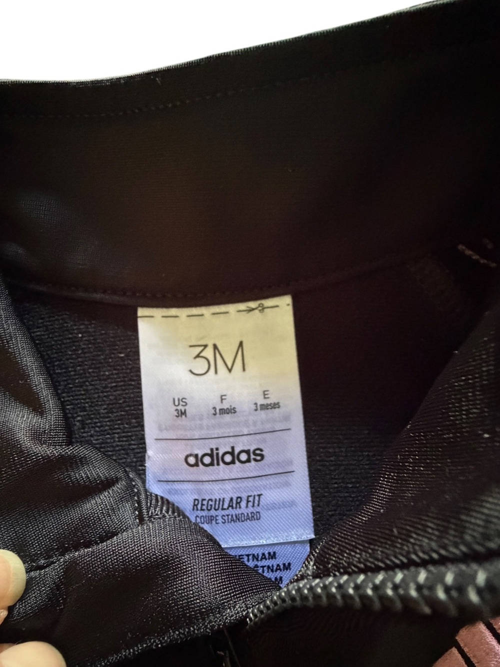 adidas Baby Girl Black and Pink Track Suit - Picture 4 of 4